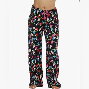 Just Love Fleece‎ Pajama Pants - Colorful Christmas Lights Print - Size 1X